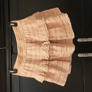 Aerie SZ L Blush Pink Lined Ruffled Skirt